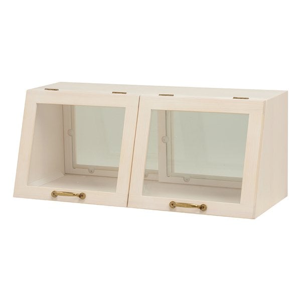 カウンター上ガラスケース ウォッシュホワイト・幅60×奥行25×高さ25cm MUD-6067WS