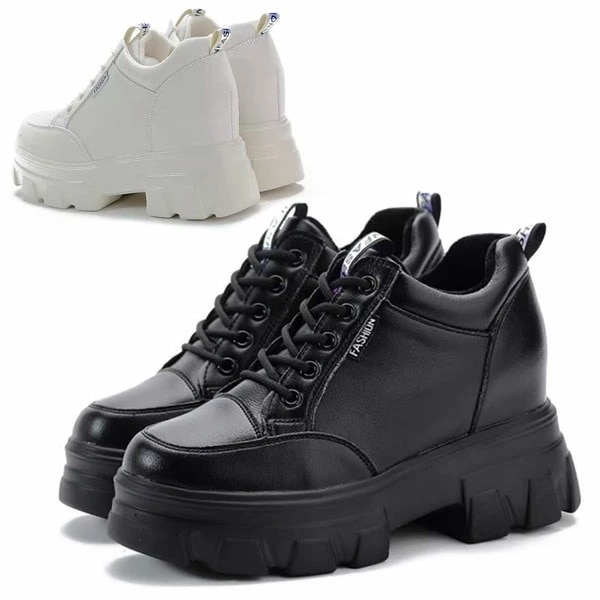 スニーカー レディース 厚底 6cm シークレットシューズ 学生 ヒールスニーカー ヒールアップ シンプル 脚長 スタイルアップ ブラック ホワイト
