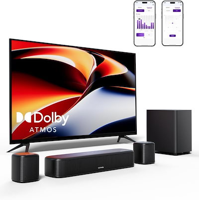 他サイト： ULTIMEA 5.1ch サウンドバー テレビ用 Dolby Atmos/eARC対応 サブウーファー付き 300W出力 Bluetooth5.4搭載 Soundbar HDMIケーブル付き サラウの商品画像