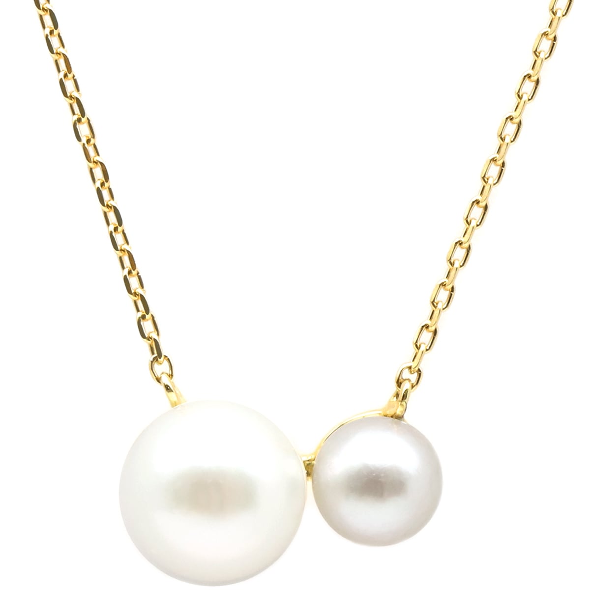 4℃ ネックレス K18 イエローゴールド ツイン パール ネックレス K18YG パール イエローゴールド K18YG 750 真珠 【中古】