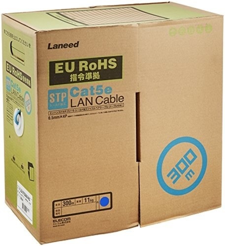 注目ショップ・ブランドのギフト エレコム LANケーブル LD-CTS300/RS ブルー （リール巻） 300m RoHS指令準拠 STP（シールド加工） CAT5e LANケーブル