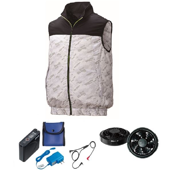 KU92020空調服 ポリ カジュアルベスト FAN2300B/LISUPER1 紺x薄灰カモ LL 17,757円