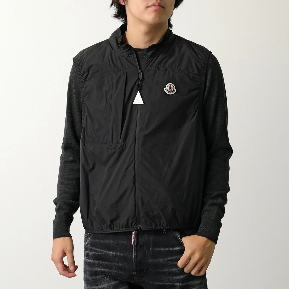 MONCLER モンクレール ベスト ARASHI GILET アラシ 1A00122 5396L メンズ ナイロン ロゴパッチ スタンドカラー 999