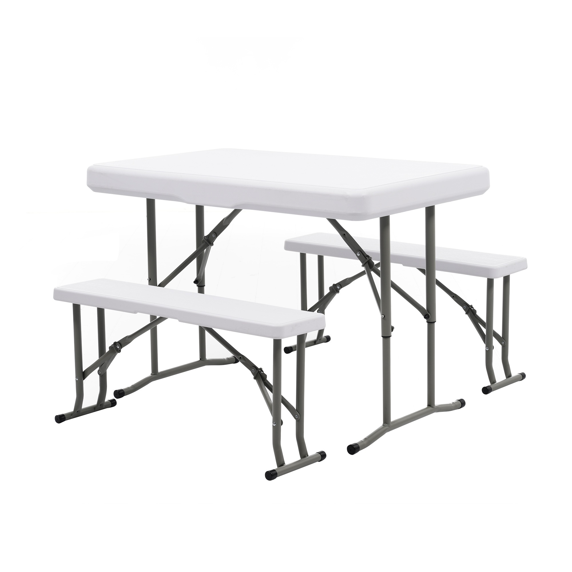 【国内発送】208【幅約105cm】ワークテーブル ガーデンテーブル セット 3点セット 折りたたみ ガーデンファニチャー バルコニー アウトドア 屋外 省スペース コンパクト ベランダ