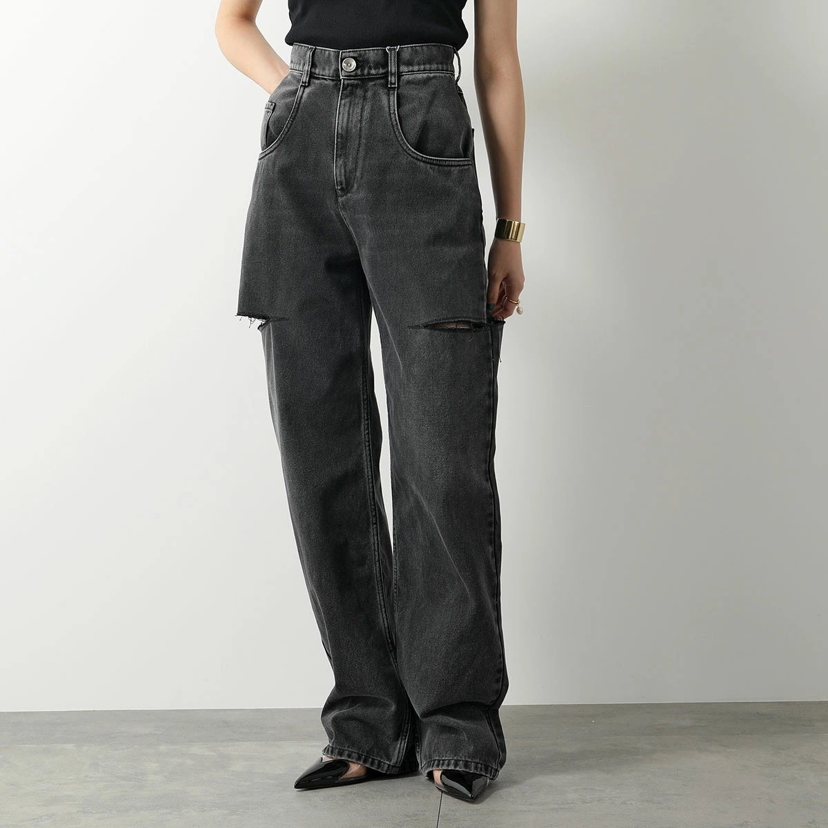 MAISON MARGIELA メゾンマルジェラ 1 ジーンズ S51LA0051 S30743 レディース デニムパンツ スラッシュディテール カットアウト ジーパン 965ロングパンツ