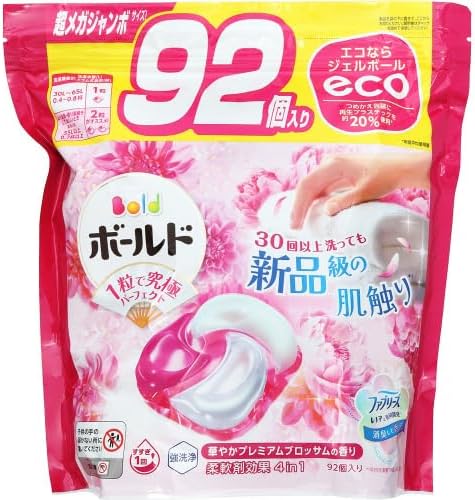 Procter & Gamble P&G ボールド ジェルボール 4D 華やかプレミアムブロッサムの香り 超メガジャンボ 92個