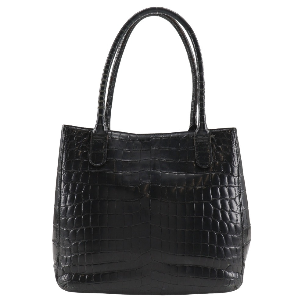 JRAマーク ハンドバッグ クロコダイル 黒 レディース 中古品