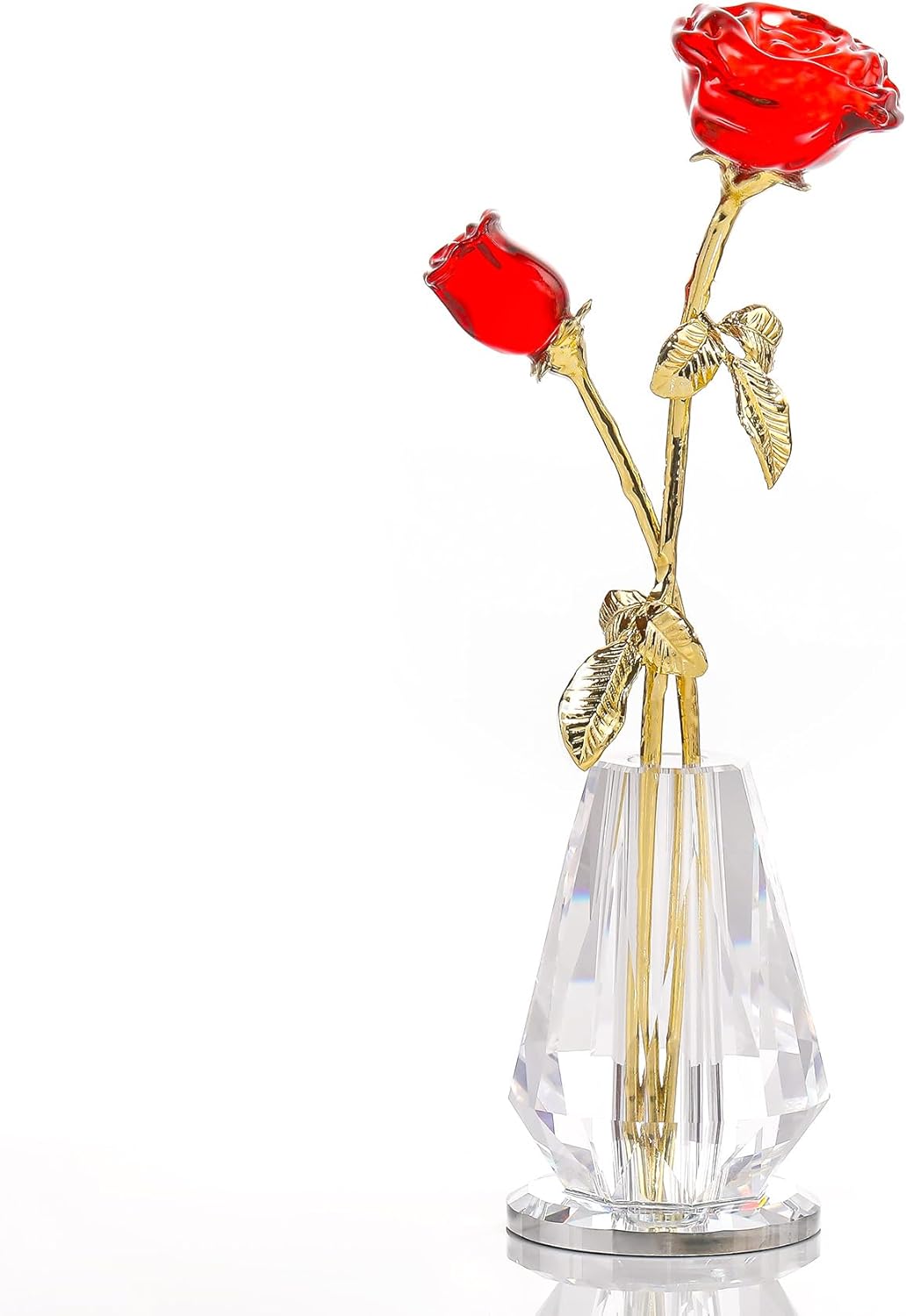 クリスタルバラの造花 インテリア用枯れない薔薇 レッド