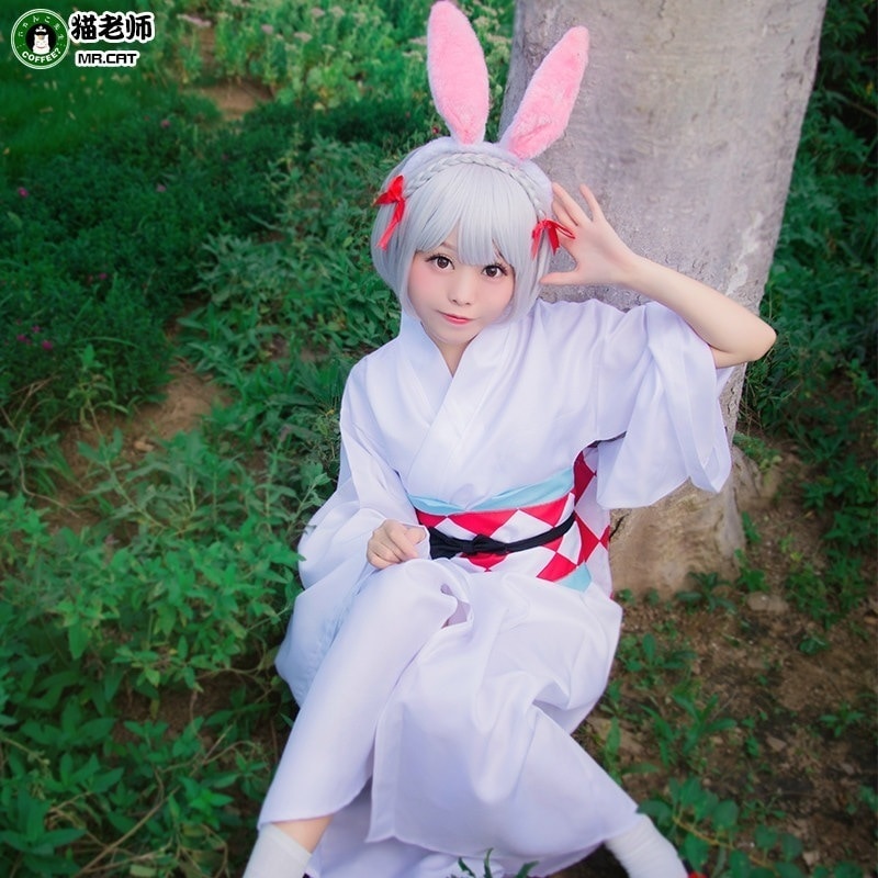 猫先生阴阳师cos衣装フルセットアニメ式神山兎コスプレ着物浴衣男女装かつら
