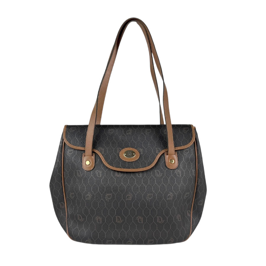 クリスチャンディオール Christian Dior ショルダーバッグ PVC/レザー ブラウン ゴールド レディース z5030