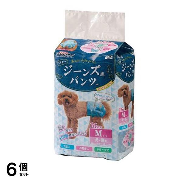ドギーマン ジーンズ風パンツ Mサイズ 16枚入 6個セット