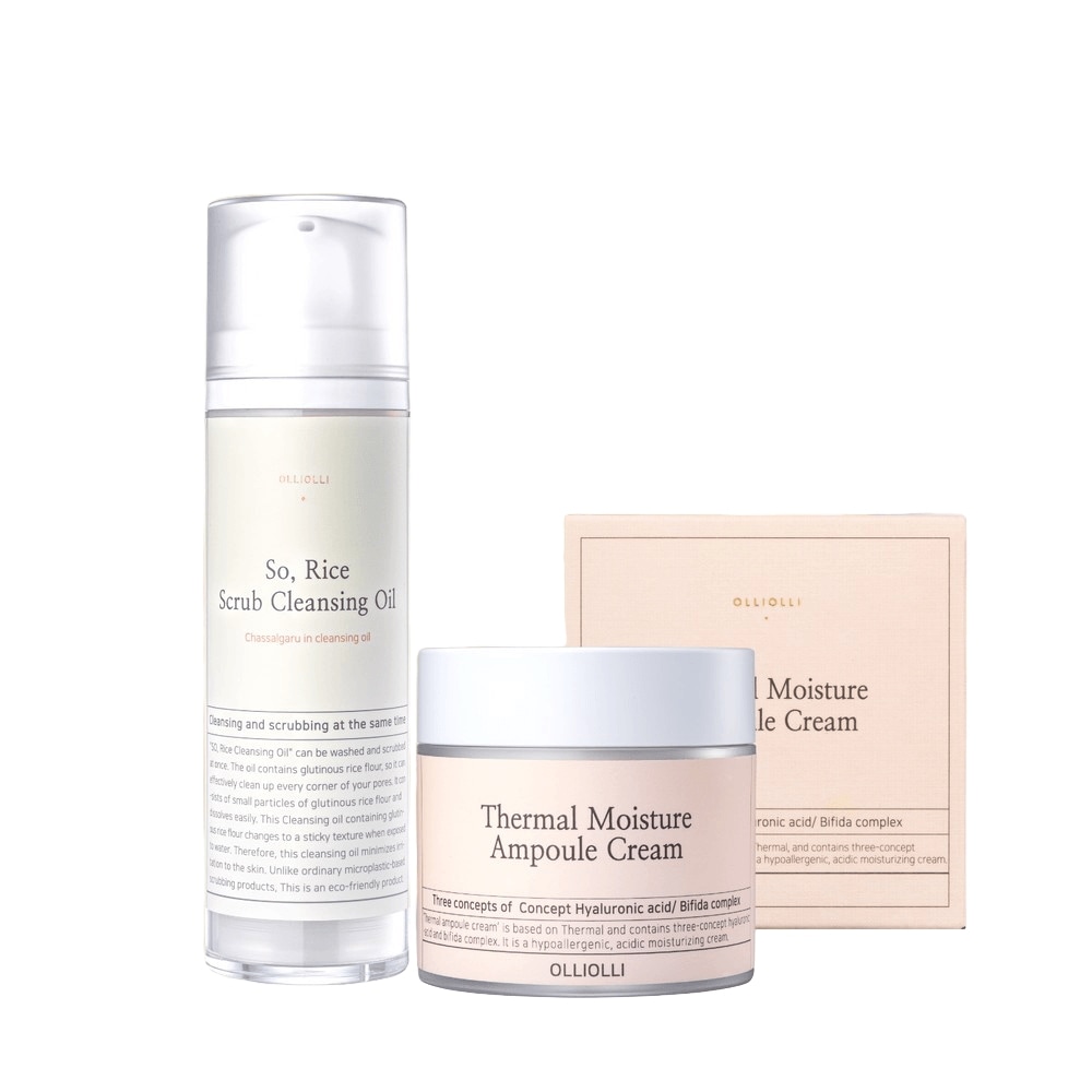 オリオリ 餅セット 餅クレンザー+温泉水クリーム2種set [スクラブクレンジングオイル+水分クリーム]