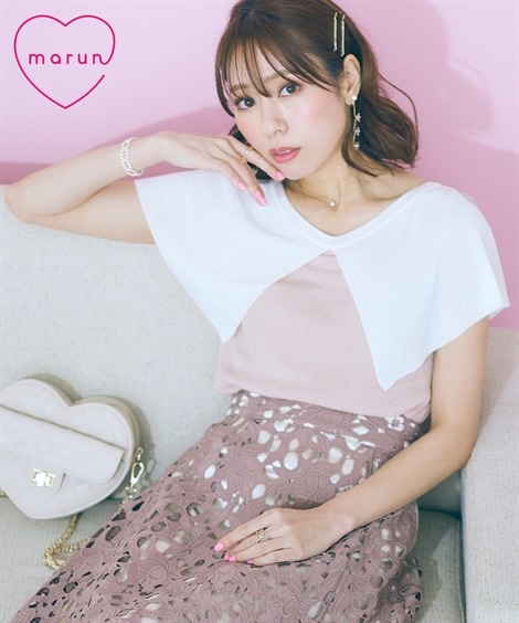 ニット 大きいサイズ ビッグカラーニットトップス marun