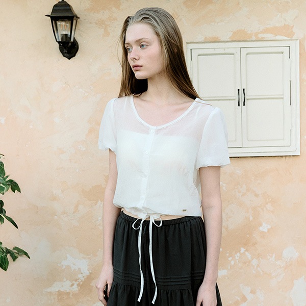 RIBBON STRING BLOUSE WHITE