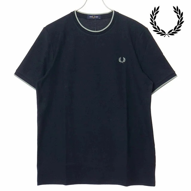 メール便 メンズ トリムディテールクレープピケTシャツ [M2397-608] トップス 半袖 ネイビー NAVY 正規取扱店