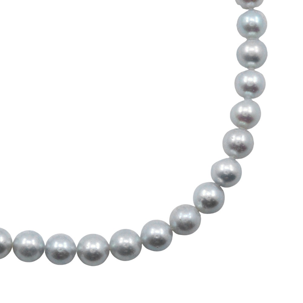 真珠 ネックレス 8.0～8.4ｍｍ 真珠 シルバー 約42.5g レディース 中古品 A-ランク