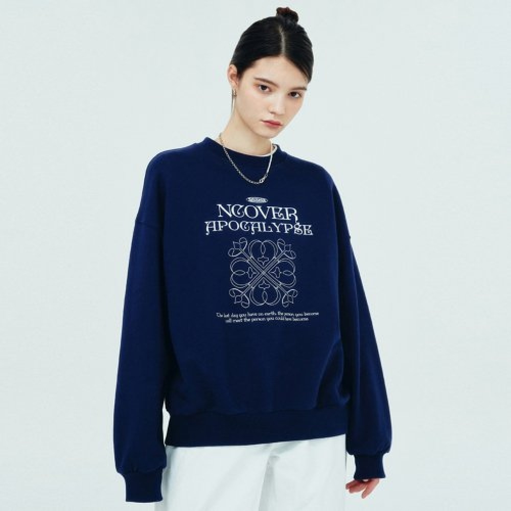 アンカバーアポカリプスクローバースウェットシャツ-ネイビー