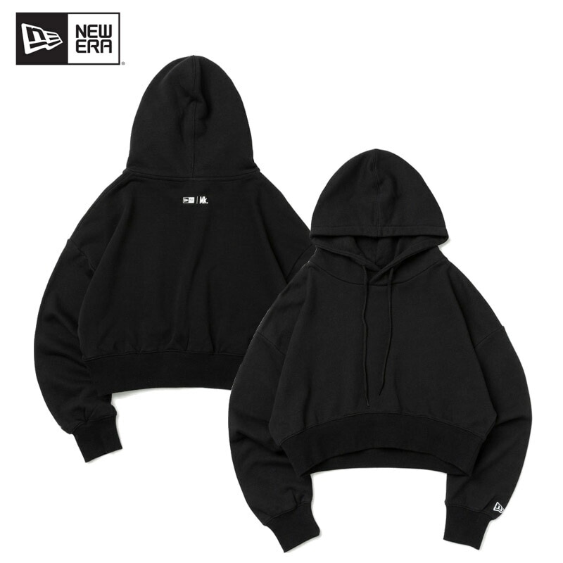 ニューエラ WOMEN S 裏毛 スウェット ショート丈 プルオーバーフーディー Maika Yamamoto 山本舞香 Black / レディース 国内正規品 [AA]