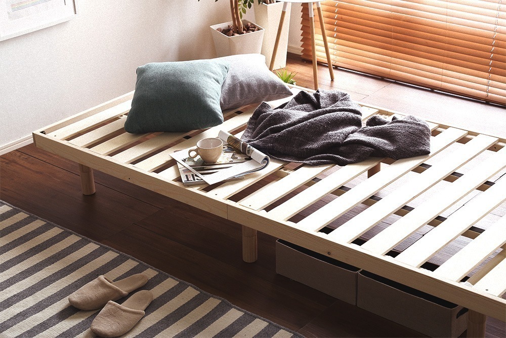 ベッド セミダブル すのこ 高さ調節 低ホルムアルデヒド 頑丈 スノコ 天然木 ベット ローベッド 耐荷重200kg