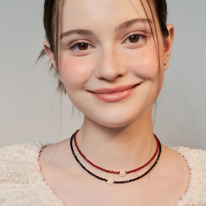 rose spinel choker 2色 おしゃれ 韓国芸能人着用 韓国ファッション