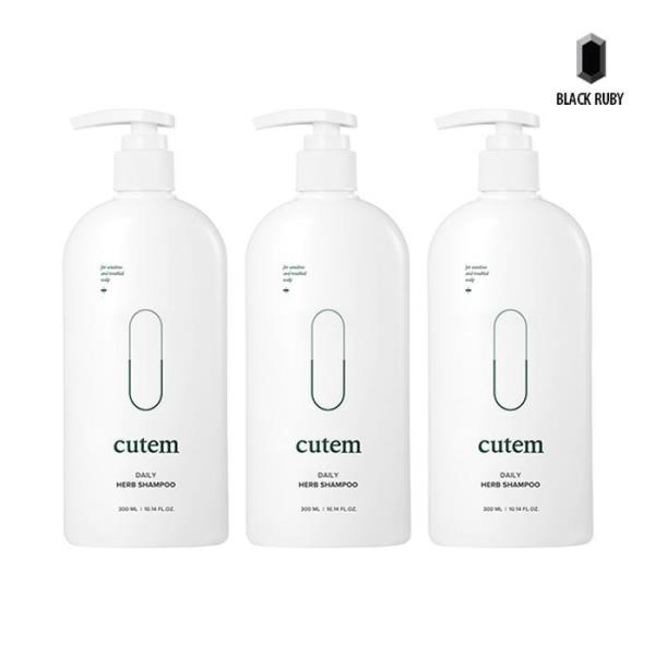 キューテム デイリー ハーブ シャンプー 300ml x3 /微酸性/敏感性/頭皮ケア_M