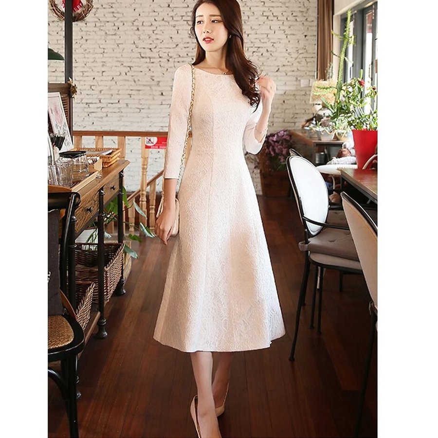 パーティードレス フォーマルドレス 結婚式ワンピース ウエディングドレス ミモレドレス 二次会 カラ