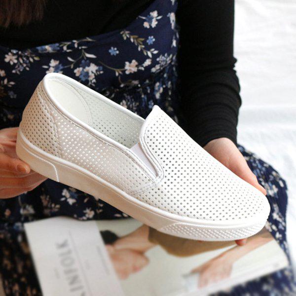 パンチング 女性 スニーカー スニーカー スリッポン 3cm 2color sjcnk honey_P303800090