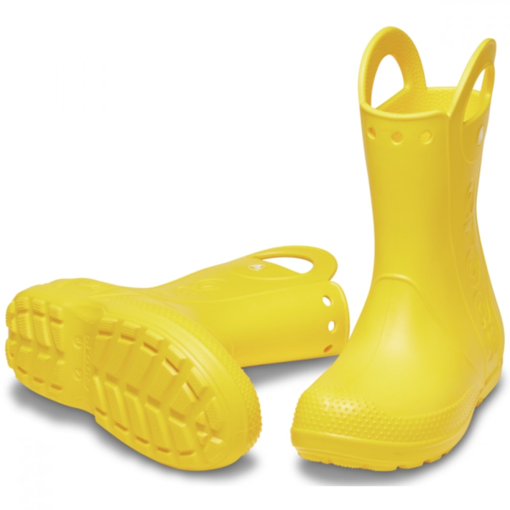 クロックスハンドルイットレインブーツ幼児用イエロー 211056-730