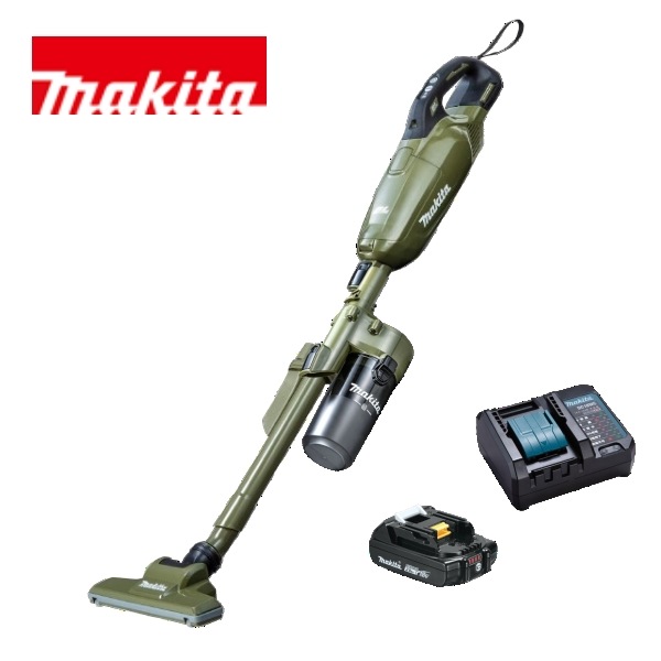 当店だけ！バッテリー充電器も1年保証! マキタ コードレス掃除機 18V 紙パック式 オリーブ CL285FDZO+ ショートサイクロン + 軽量バッテリー + コンパクト充電器 充電式 クリーナー