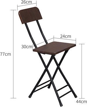 カウンターチェア バーチェア 折りたたみチェア ハイスツール ダイニングチェア 背もたれ リビング バー 喫茶店 居酒屋 コンパクト収納 組立不要 ダークブラウン 24*30*77座高さ44cm 黒