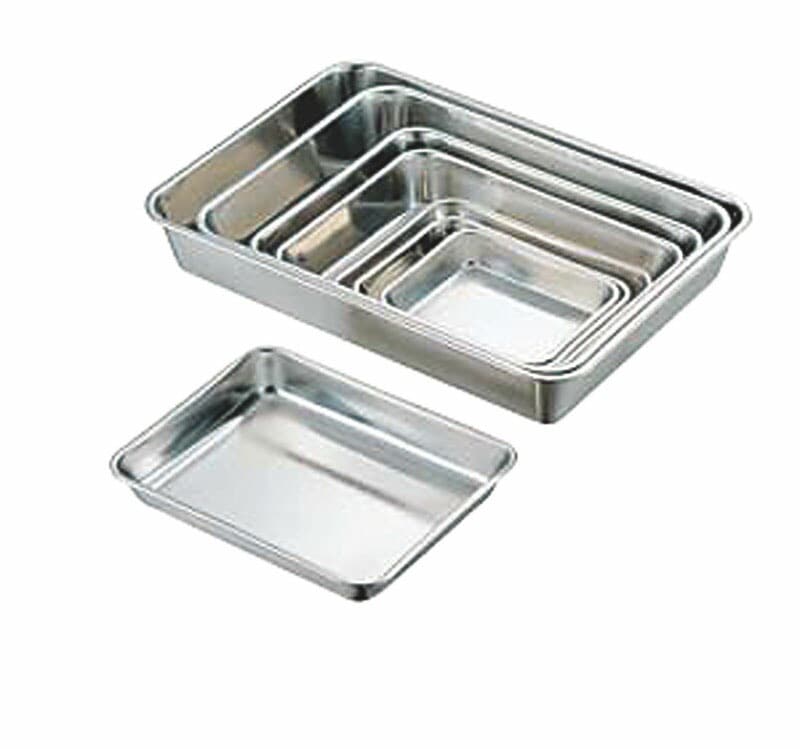 （まとめ買い）大屋金属 CLO 18-8角バット（取手無し） 6枚取 [x3]調理器具