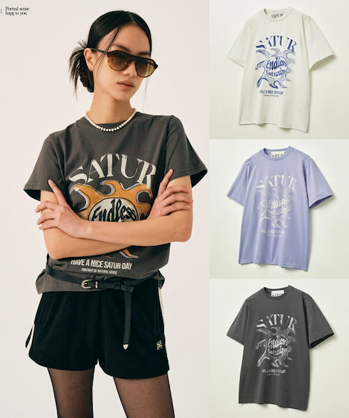 Qoo10 SATUR CLASSIC SMALL ロゴ 半袖