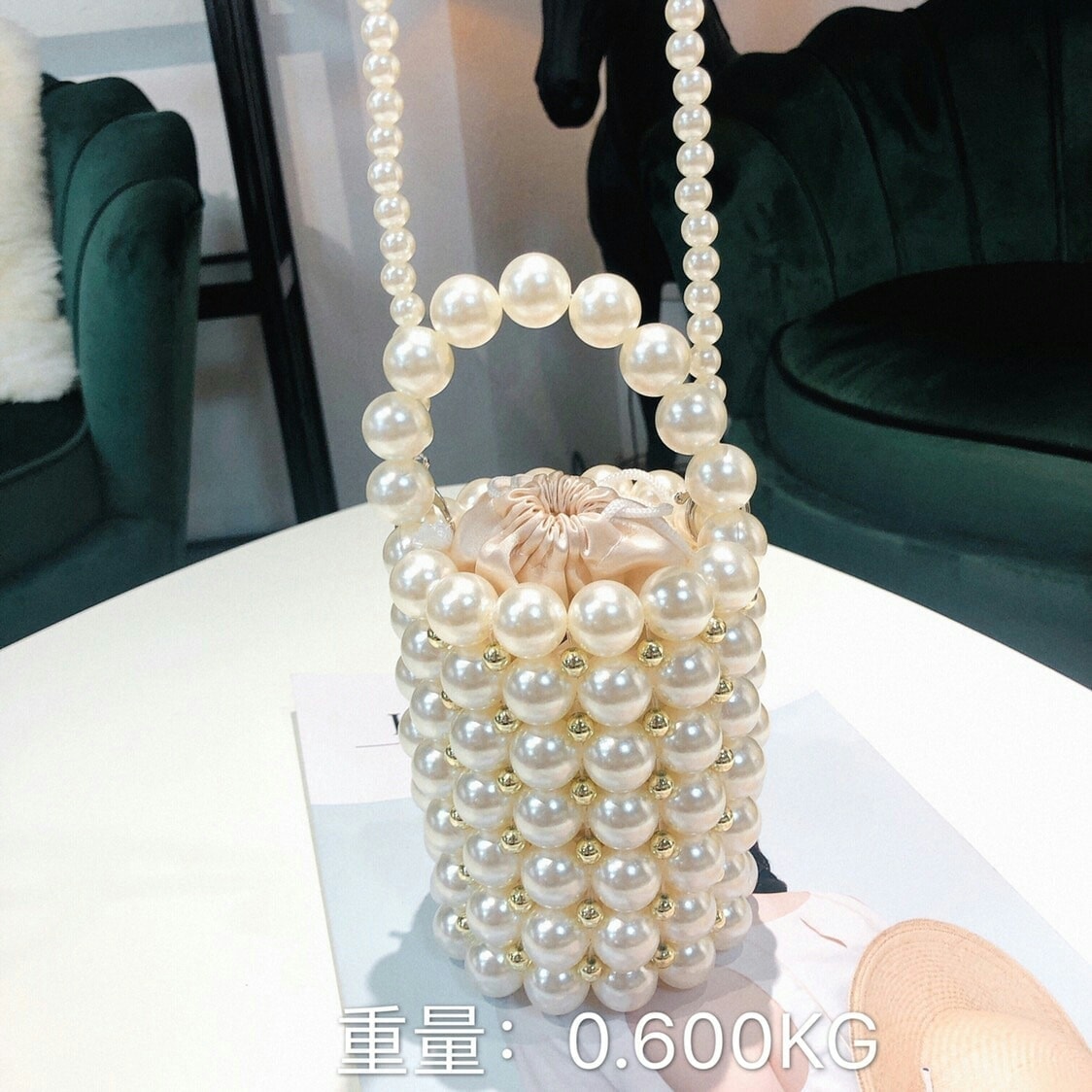 女性バッグ韓版ミニりパールバッグ織りバケットバッグシングルショルダバッグその他 バッグ
