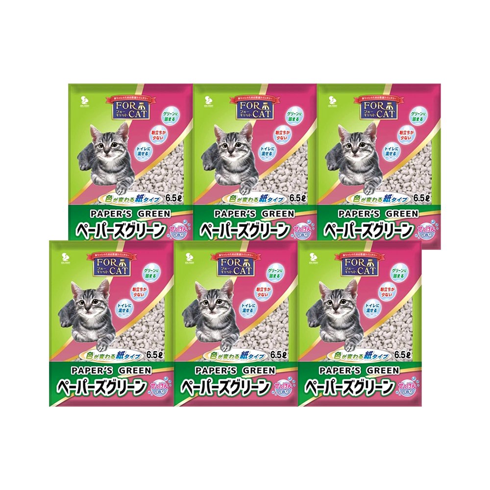 新東北化学工業　ペーパーズグリーン　せっけんの香り　６．５ＬX６袋　猫砂　お一人様１点限り　ＣＲＣ30―14―20―20―00