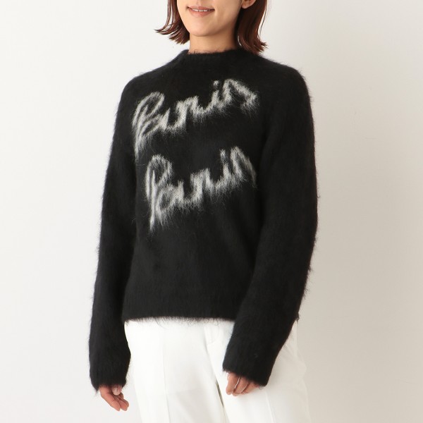 トップス ニット ロゴ セーター ブラック レディース SAINT LAURENT PARIS 69