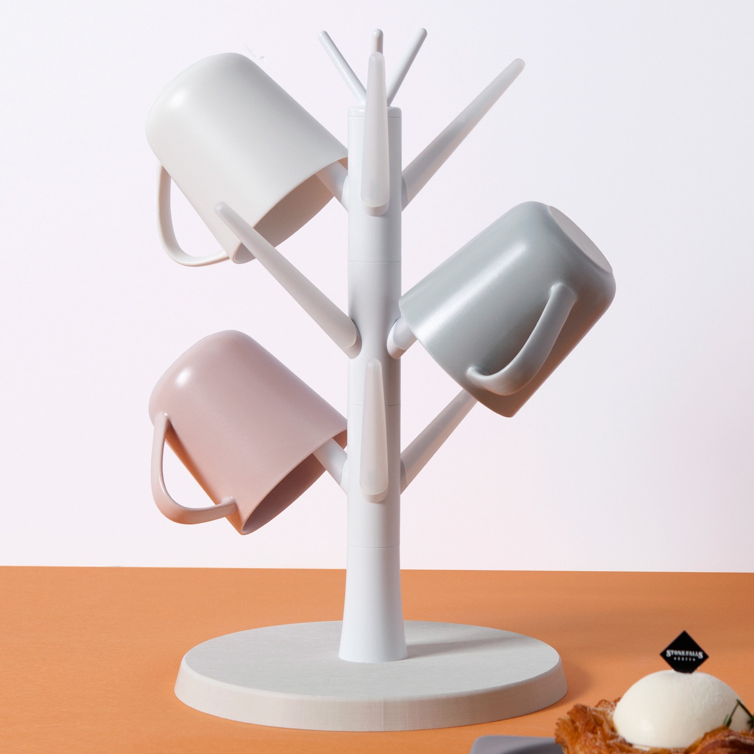 DIATO 珪藻土マグカップハンガー キッチンオーガナイザー PFOAフリー ベージュ