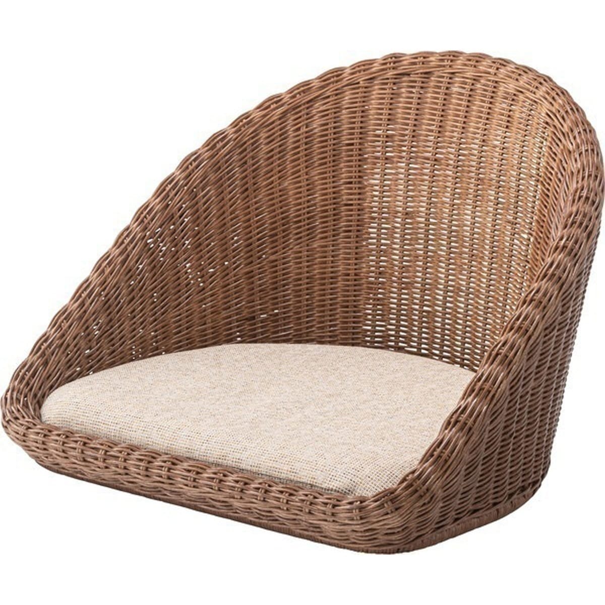 フロアチェア NRS-425 おしゃれ 座椅子 ナチュラル かわいい ラタンチェア こたつチェア モダン 和風 畳 リビング こたつ 和室 洋室 ブラウン