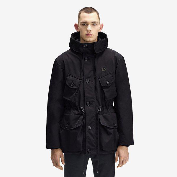 [Sharp] パッチポケットパファージャケット - ブラックAFPM2531315-102