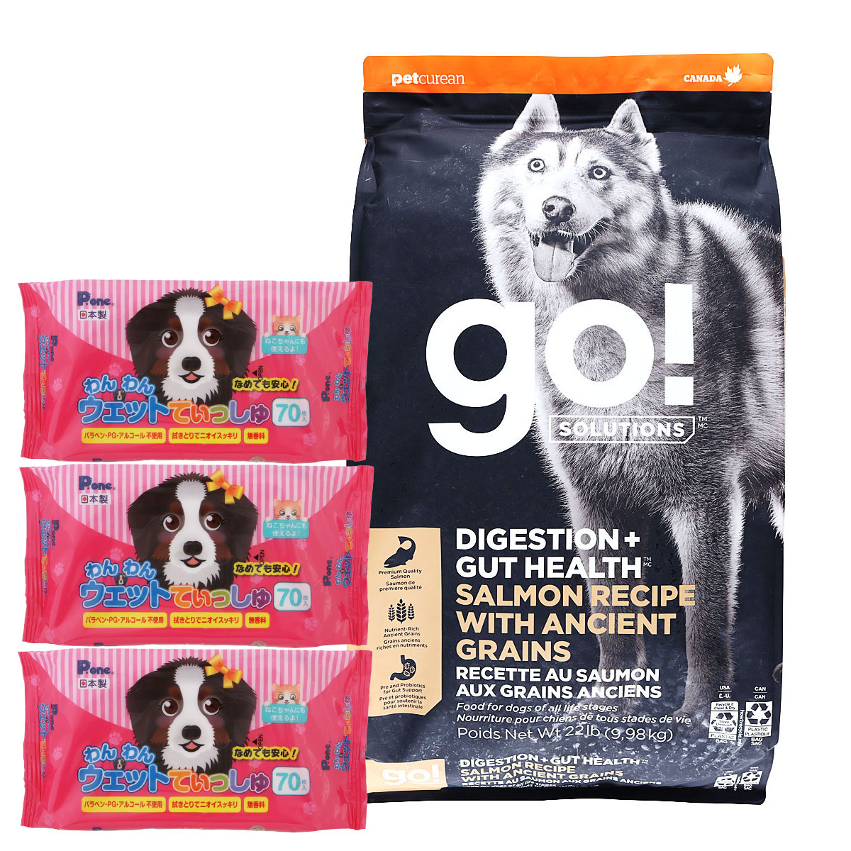 GO! ゴー ソリューションズ 消化+腸の健康ケア 9.98kg【わんわんウエットてぃっしゅ3個付き】