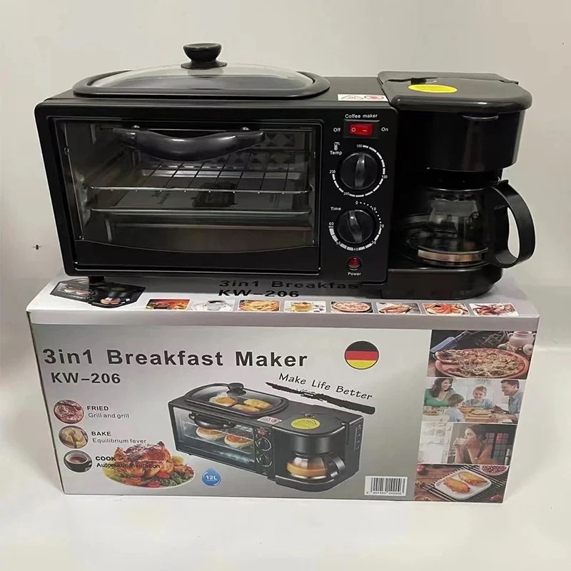 朝食マシントースターミニオーブンクロスボーダーギフト卸売 外国貿易スリーインワン朝食マシン多機能家庭用 110v220v