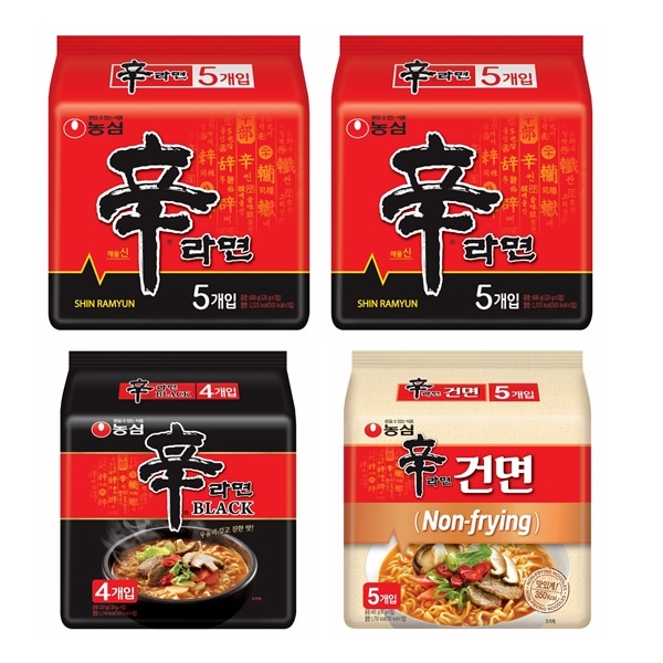 （TF013）農心辛ラーメン120g x 10p +乾麺97g x 5p +黒134g x 4pセット/韓国配送/ラーメン