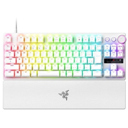 Razer 【国内正規品】ラピッドトリガー対応 光学式オプティカルキーボード 有線 日本語配列 Huntsman V3 Pro Tenkeyless JP (White Edition) RZ030