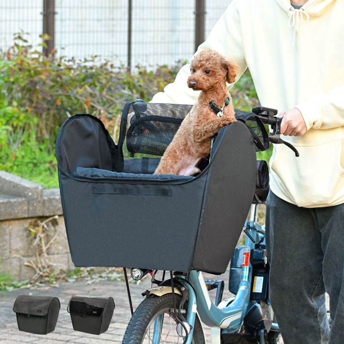 Keia ペットインバスケットカバー ワイド 自転車 犬 乗せ 犬乗せ 乗せる かご 自転車かご カバー 前 電動自転車 電動アシスト 防水 撥水 小型犬 ペット ペット用 犬用 ワンコ キャリー
