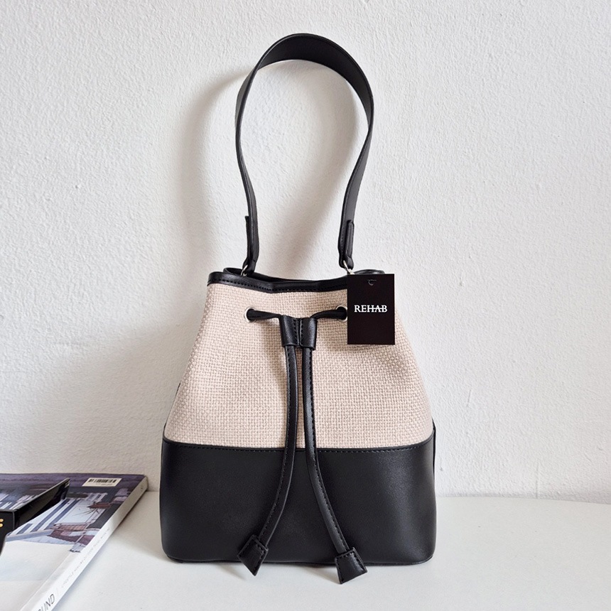 Abelo Bucket Bag - キャンバス×レザー 軽量ショルダー