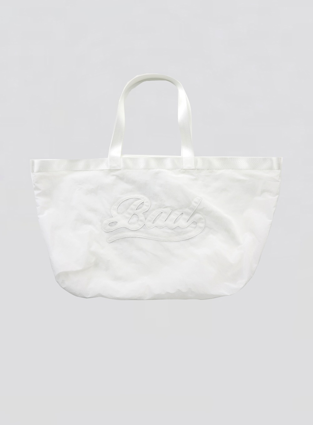 【BADBLOOD】 BAD LOGO NYLON SHOPPER BAG : WHITE