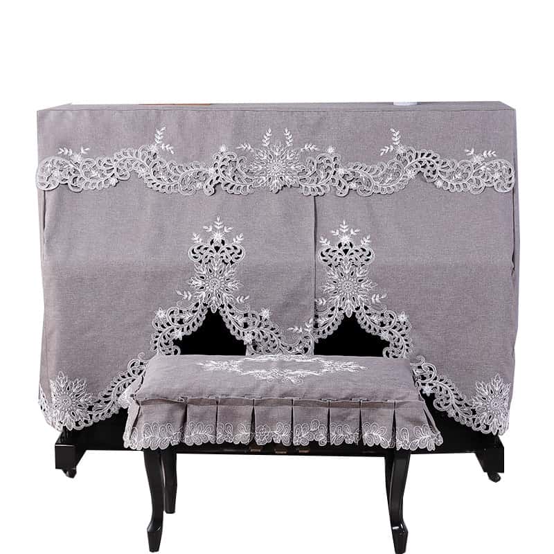 レア商品ピアノカバー アップライト 防塵カバー レース 花 可愛い 高級 ピアノ カバー 上品 厚手 ヨーロッパ風 人気 直立型 ピアノカバー おしゃれ グレー 優雅 エレガント フルカバー オールカ