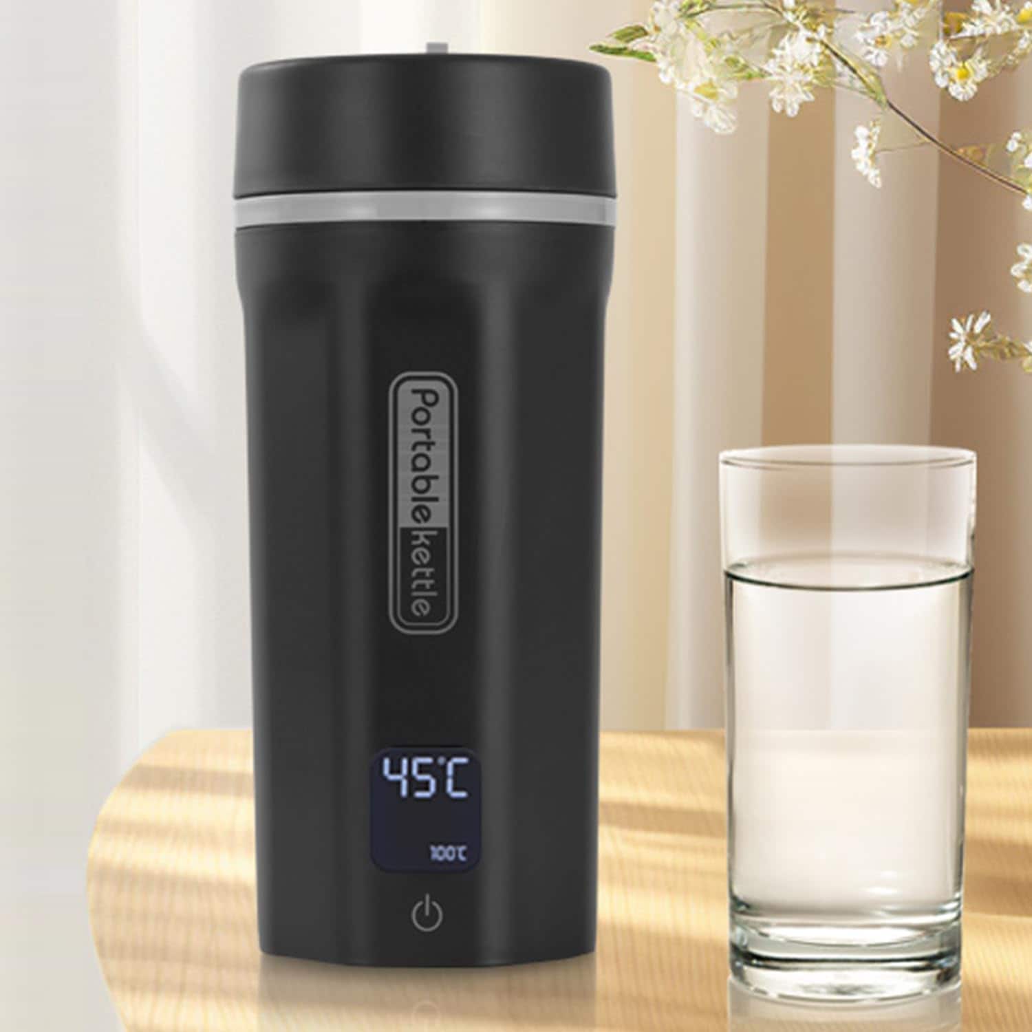 「45℃～100℃の6階段温度調節」 MACOLAUDER 電気ケトル 水筒型ケトル 6分沸騰 550ml大容量 お湯が沸かせるやかん 保温カップ 電気ポット 304ステンレス ミニ 400Ｗ消費電力