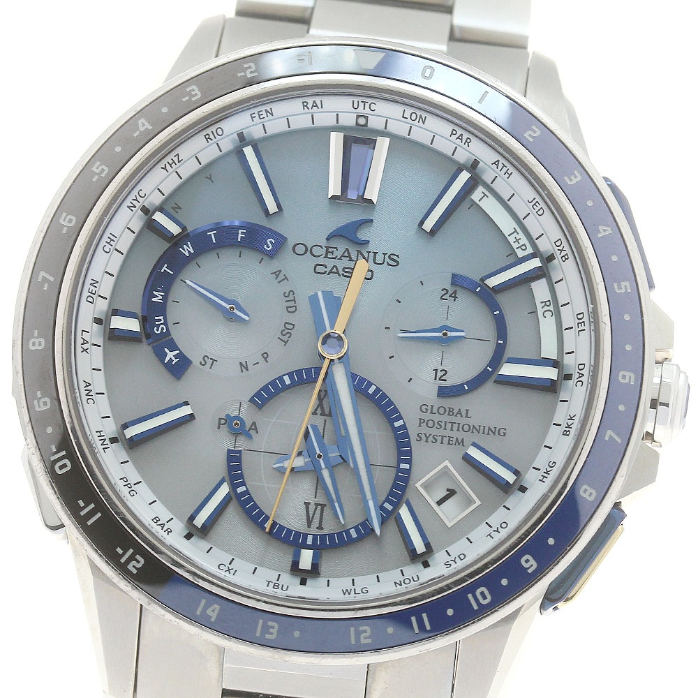 カシオ CASIO OCW-G1100C-7AJF オシアナス GPSハイブリッド ソーラー電波 メンズ 箱・保証書付き_880541【中古】