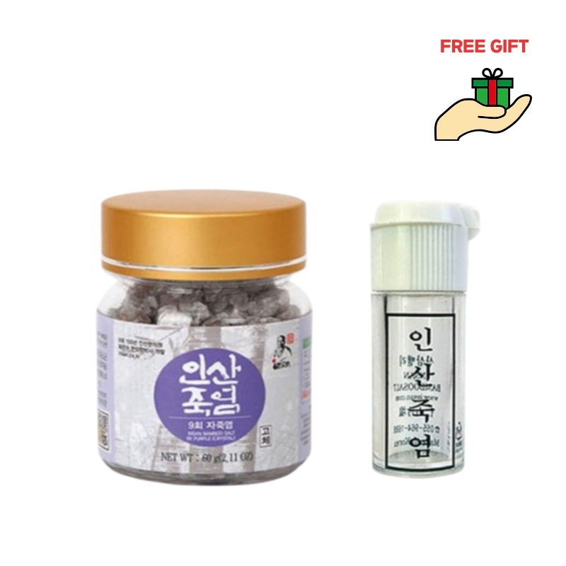 【インサン竹塩】9回焼成 紫竹塩 60g／韓国伝統製法・アルカリ性・無添加ミネラル塩