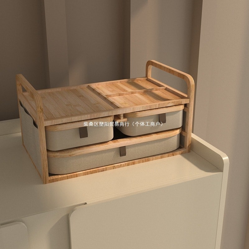 期間限定SALE　収納ケース卓上チェストおしゃれ引き出し3ドロワー2段小物収納竹バンブー布小物入れ収納ボックス書類ケースアクセサリーケース整理箱おしゃれ